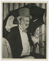 4t418 BURGESS MEREDITH signed deluxe 8x10 still 1966 w/umbrella & cigar as The Penguin from Batman!