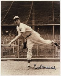4t751 CARL HUBBELL signed 8x10 REPRO still 1980s legendary baseball pitcher called Meal Ticket!