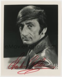 4t678 CHARLIE CALLAS signed 8x10 publicity still 1990s head & shoulders portrait in leather jacket!