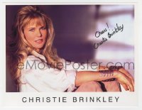 4t679 CHRISTIE BRINKLEY signed color 8x10 publicity still 1980 portrait of the sexy supermodel!