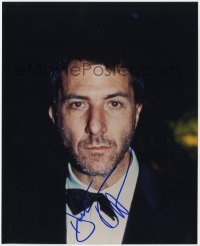 4t791 DUSTIN HOFFMAN signed color 8x10 REPRO still 2000s great c/u in tuxedo but needing a shave!