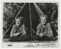 4t485 HAYLEY MILLS signed 8x10 still R1968 in a camping scene with her twin from The Parent Trap!