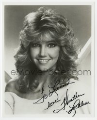 4t827 HEATHER LOCKLEAR signed 8x10 REPRO still 1990s head & shoulders c/u of the sexy blonde star!