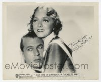 4t486 HELEN HAYES signed 8x10 still R1949 best close up with Gary Cooper in A Farewell to Arms!