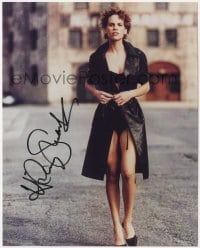 4t829 HILARY SWANK signed color 8x10 REPRO still 2000s full-length in skimpy outfit with short hair!