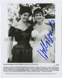 4t489 HOLLY HUNTER signed 8x10 still 1990 great portrait in wedding gown from Once Around!