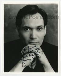 4t849 JIMMY SMITS signed 8x10 REPRO still 1990s great head & shoulders portrait of the actor!