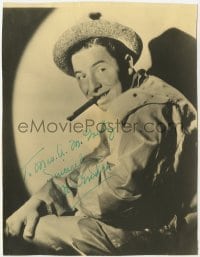 4t521 JOE PENNER signed deluxe 7.25x9.5 still 1930s wonderful shadowy portrait with cigar in mouth!
