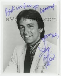4t855 JOHN RITTER signed 8x10 REPRO still 1980s head & shoulders smiling portrait in tie & jacket!