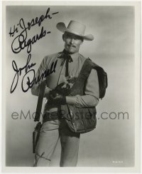 4t526 JOHN RUSSELL signed TV 8x10 still 1960s great portrait in with badge & gun from Lawman!