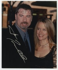 4t857 JOHN TRAVOLTA signed color 8x9.75 REPRO still 2000s close up with his wife Kelly Preston!