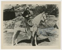 4t870 KEN MAYNARD signed 8x10 REPRO 1966 portrait of the cowboy star on his horse Tarzan!