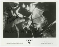 4t571 MICHAEL MORIARTY signed 8x10 still 1982 close up covering his ears in a scene from Q!