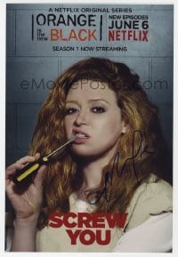 4t924 NATASHA LYONNE signed color 8x12 REPRO photo 2010s on an ad for Orange is the New Black!