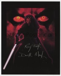4t941 RAY PARK signed color 8x10 REPRO still 2000s cool image as Darth Maul from Star Wars Episode I