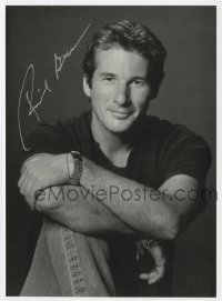 4t698 RICHARD GERE signed 5x7 publicity still 1990s smiling portrait of the handsome leading man!