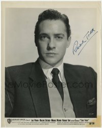4t604 RICHARD TODD signed 8x10 still 1950 head & shoulders portrait in suit & tie from Stage Fright!