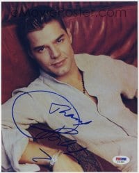 4t942 RICKY MARTIN signed color 8x10 REPRO still 2000s great c/u of the famous Puerto Rican singer!
