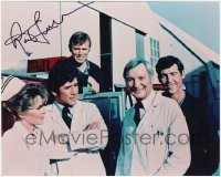 4t948 ROBERT FULLER signed color 8x10 REPRO still 1990s with Julie London & the cast of Emergency!