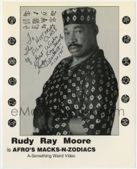 4t699 RUDY RAY MOORE signed 8x10 publicity still 1995 Afro's Macks-n-Zodiacs album, he was Dolemite!