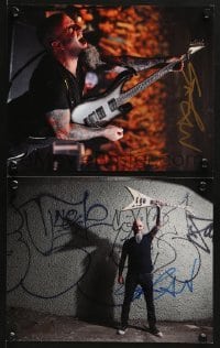 4t959 SCOTT IAN 2 signed color 8x10 REPRO stills 2000s great images of the Anthrax guitarist!