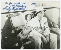 4t964 SHIRLEY TEMPLE signed 7.5x9 REPRO still 1995 with Robert Young in a scene from Stowaway!