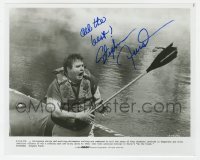 4t630 STEPHEN FURST signed 8x10 still 1984 close up in raft with broken paddle from Up the Creek!