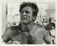 4t608 ROBERT CONRAD signed 8.25x10 still 1960s barechested c/u on the beach with windblown hair!