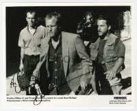 4t656 WOODY HARRELSON signed 8x10 still 1997 in a scene from Welcome to Sarajevo!