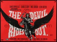 4t017 DEVIL'S BRIDE signed British quad R1970s by screenwriter Richard Matheson, Devil Rides Out!