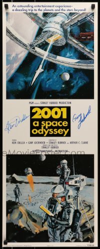 4t054 2001: A SPACE ODYSSEY signed 14x36 commercial poster 1995 by Gary Lockwood AND Keir Dullea!
