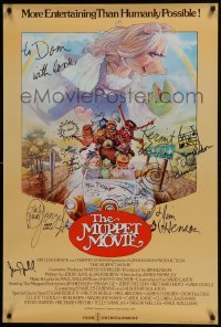 4t038 MUPPET MOVIE signed English 1sh 1979 by Jim Henson, Frank Oz & FOUR other cast & many muppets!
