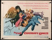 4t008 CORRUPT ONES signed 1/2sh 1967 by Elke Sommer, great montage art by Frank McCarthy!