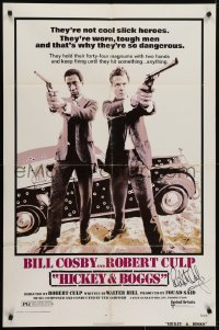 4t148 HICKEY & BOGGS signed 1sh 1972 by Robert Culp, who's pointing his gun with Bill Cosby!
