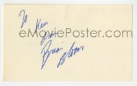 4t296 BRIAN BLOOM signed 3x5 index card 1990s it can be framed & displayed with included repro!