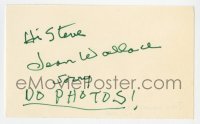 4t314 JEAN WALLACE signed 3x5 index card 1960s it can be framed & displayed with a repro still!