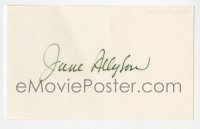 4t315 JUNE ALLYSON signed 3x5 index card 1980s it can be framed with included 6.5x7.5 still!