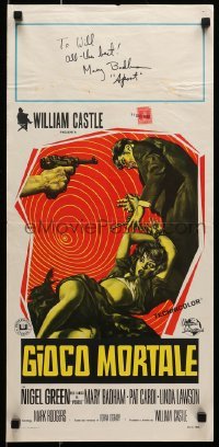 4t006 LET'S KILL UNCLE signed Italian locandina 1966 by Mary Badham, directed by William Castle!