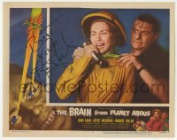 4t087 BRAIN FROM PLANET AROUS signed LC #4 1957 by Robert Fuller, scared Joyce Meadows & Henry!