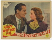 4t112 THREE LOVES HAS NANCY signed LC 1938 by Janet Gaynor, who's close up with Robert Montgomery!