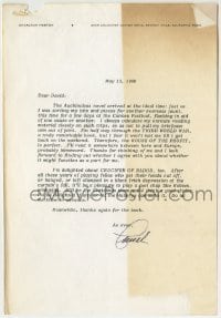 4t171 CHARLTON HESTON signed letter 1980 telling Mallery about starring in Crucifer of Blood!