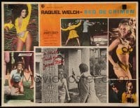 4t073 FLAREUP signed Mexican LC 1970 by James Stacy, who's pointing gun at scared Raquel Welch!