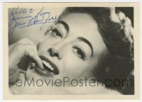 4t663 JOAN CRAWFORD signed deluxe 5x7 fan photo 1940s super close portrait of the Hollywood legend!