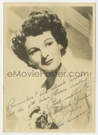 4t669 RUTH HUSSEY signed deluxe 5x7 fan photo 1940s she shook hands with the fan at a War Loan rally!