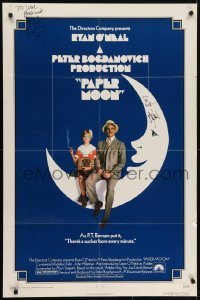 4t157 PAPER MOON signed 1sh 1973 by BOTH father Ryan O'Neal AND daughter Tatum O'Neal!