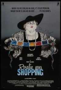 4t043 ROSALIE GOES SHOPPING signed 1sh 1990 by director Percy Adlon, art of Marianne Sagebrecht!