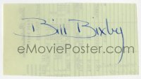 4t331 BILL BIXBY signed 3x5 cut paper 1962 it can be framed & displayed with a repro still!