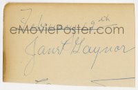 4t345 JANET GAYNOR signed 3x5 cut album page 1930s it can be framed & displayed with a repro!