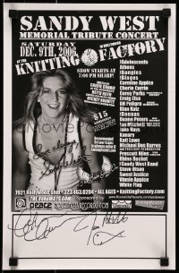 4t016 SANDY WEST MEMORIAL TRIBUTE CONCERT signed 11x17 music poster 2006 by Cherie Curry & Mitchell!