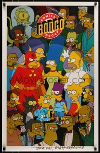 4t062 SIMPSONS signed 22x34 Canadian special poster 1993 by creator Matt Groening, great montage!